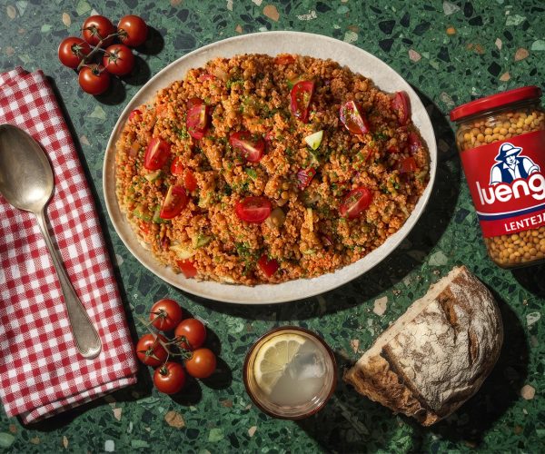 Tabulé de lentejas y gazpacho